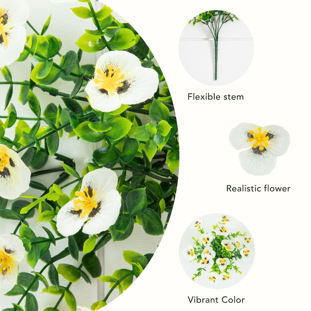 13in. UV Resistant Artificial Pansy Bush (Indoor/Outdoor) - Set of 12. Picture 9