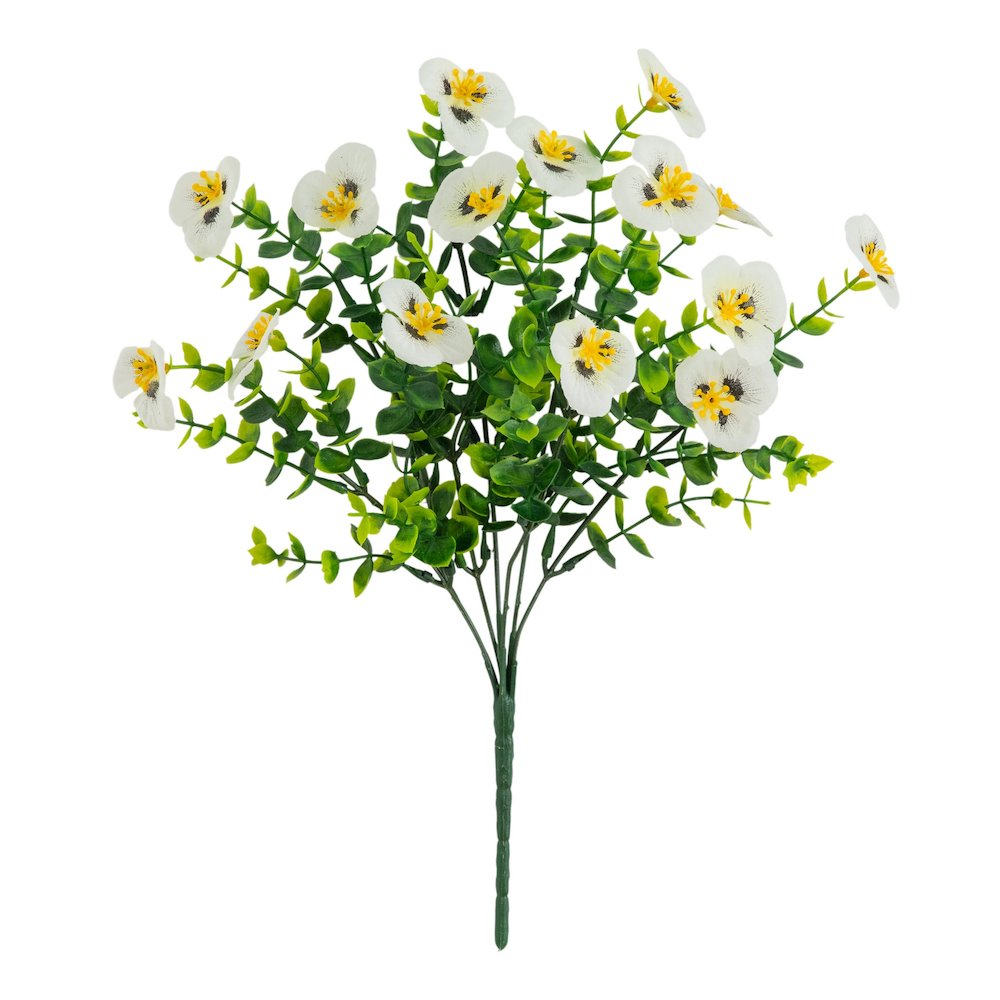 13in. UV Resistant Artificial Pansy Bush (Indoor/Outdoor) - Set of 12. Picture 6