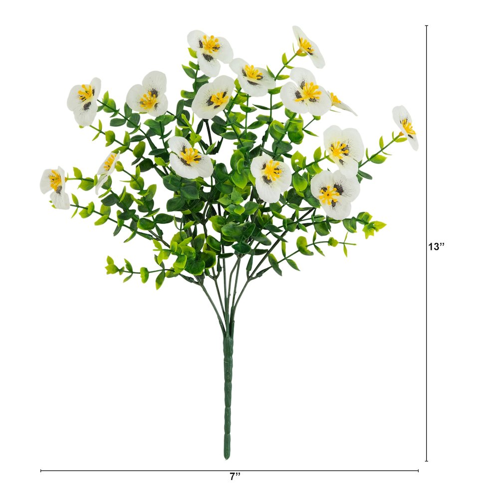 13in. UV Resistant Artificial Pansy Bush (Indoor/Outdoor) - Set of 12. Picture 2