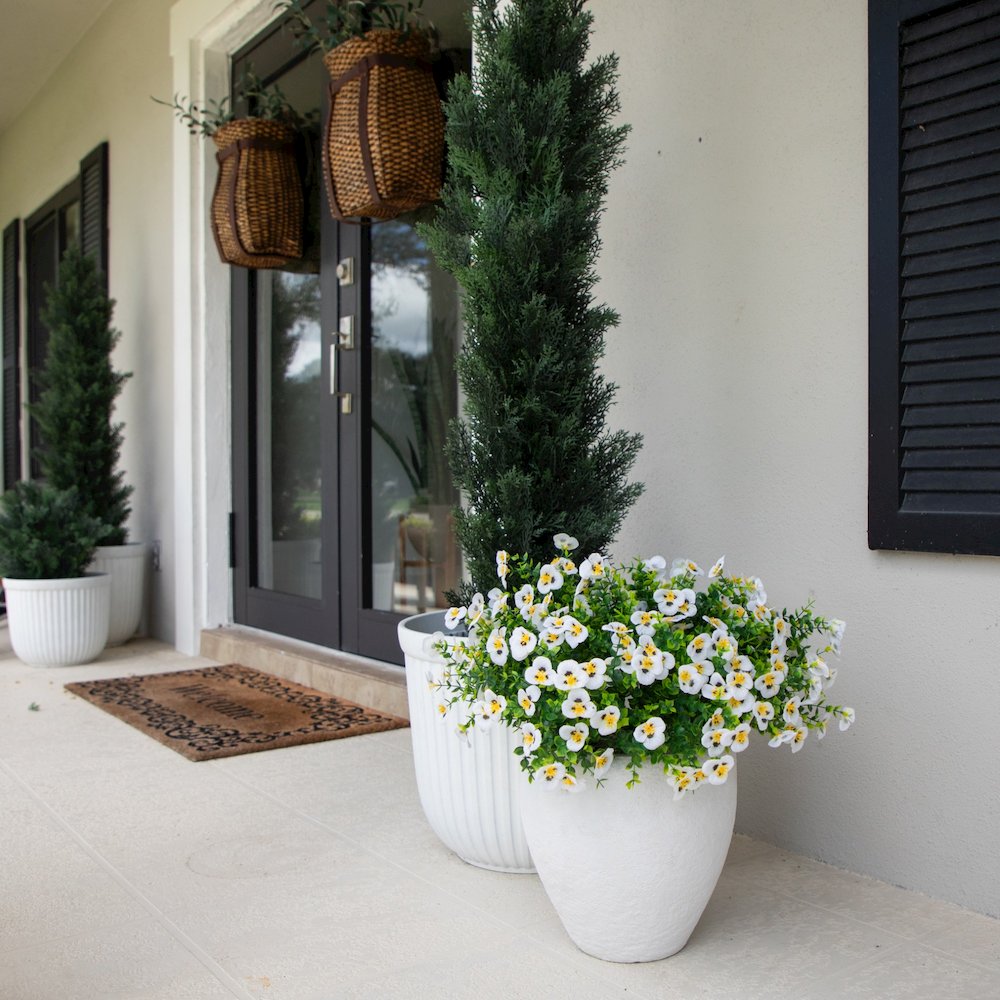 13in. UV Resistant Artificial Pansy Bush (Indoor/Outdoor) - Set of 12. Picture 7