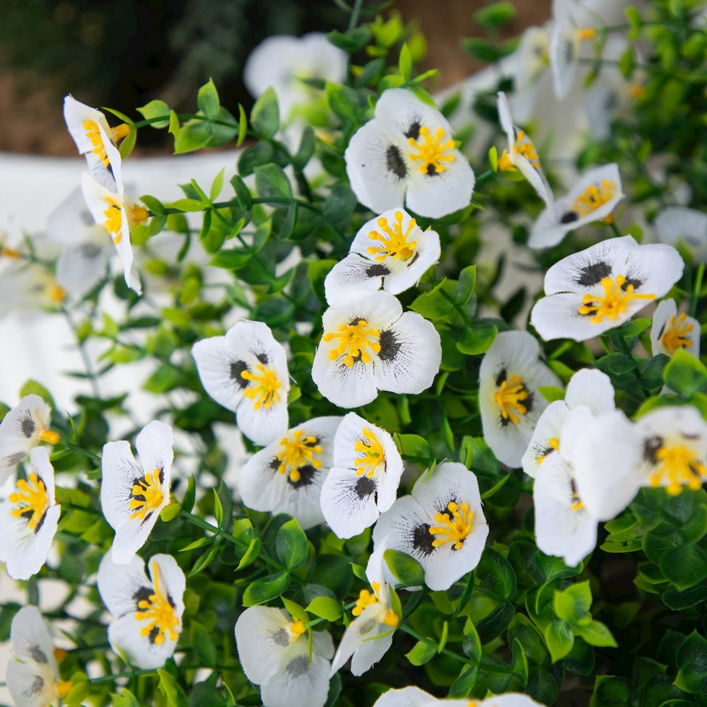 13in. UV Resistant Artificial Pansy Bush (Indoor/Outdoor) - Set of 12. Picture 5