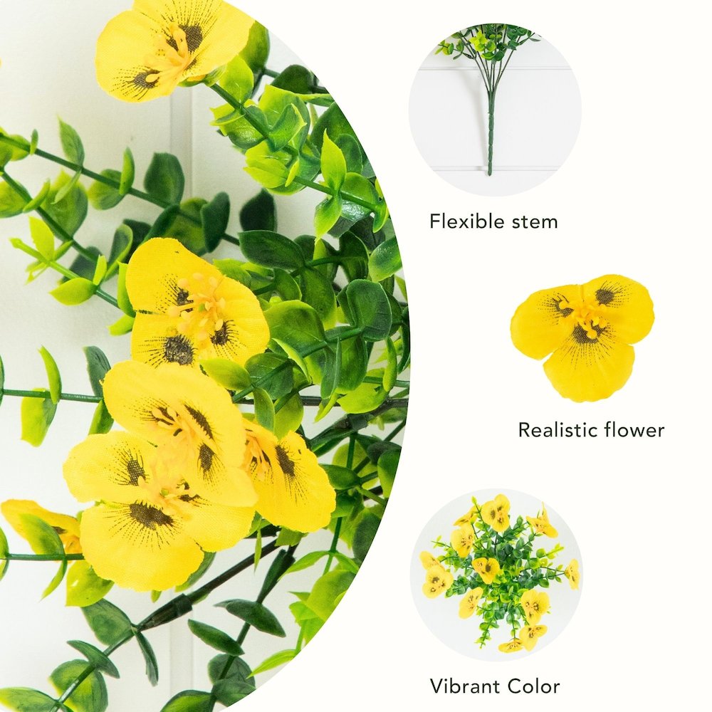13in. UV Resistant Artificial Pansy Bush (Indoor/Outdoor) - Set of 12. Picture 9