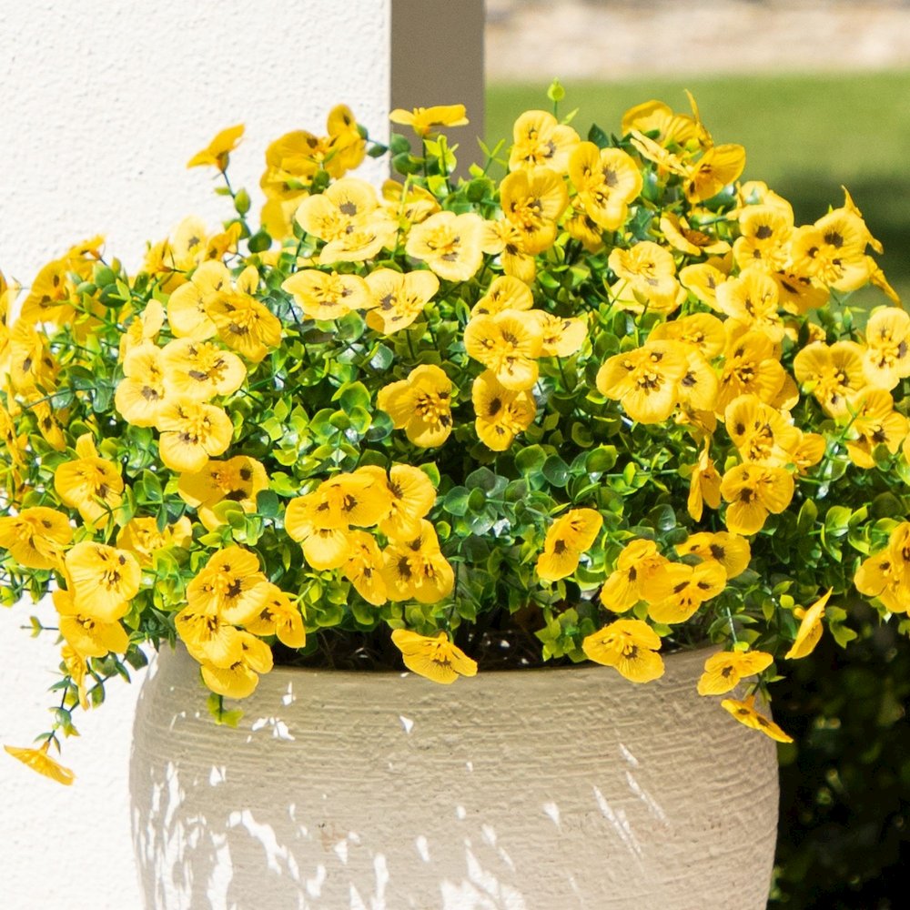 13in. UV Resistant Artificial Pansy Bush (Indoor/Outdoor) - Set of 12. Picture 7