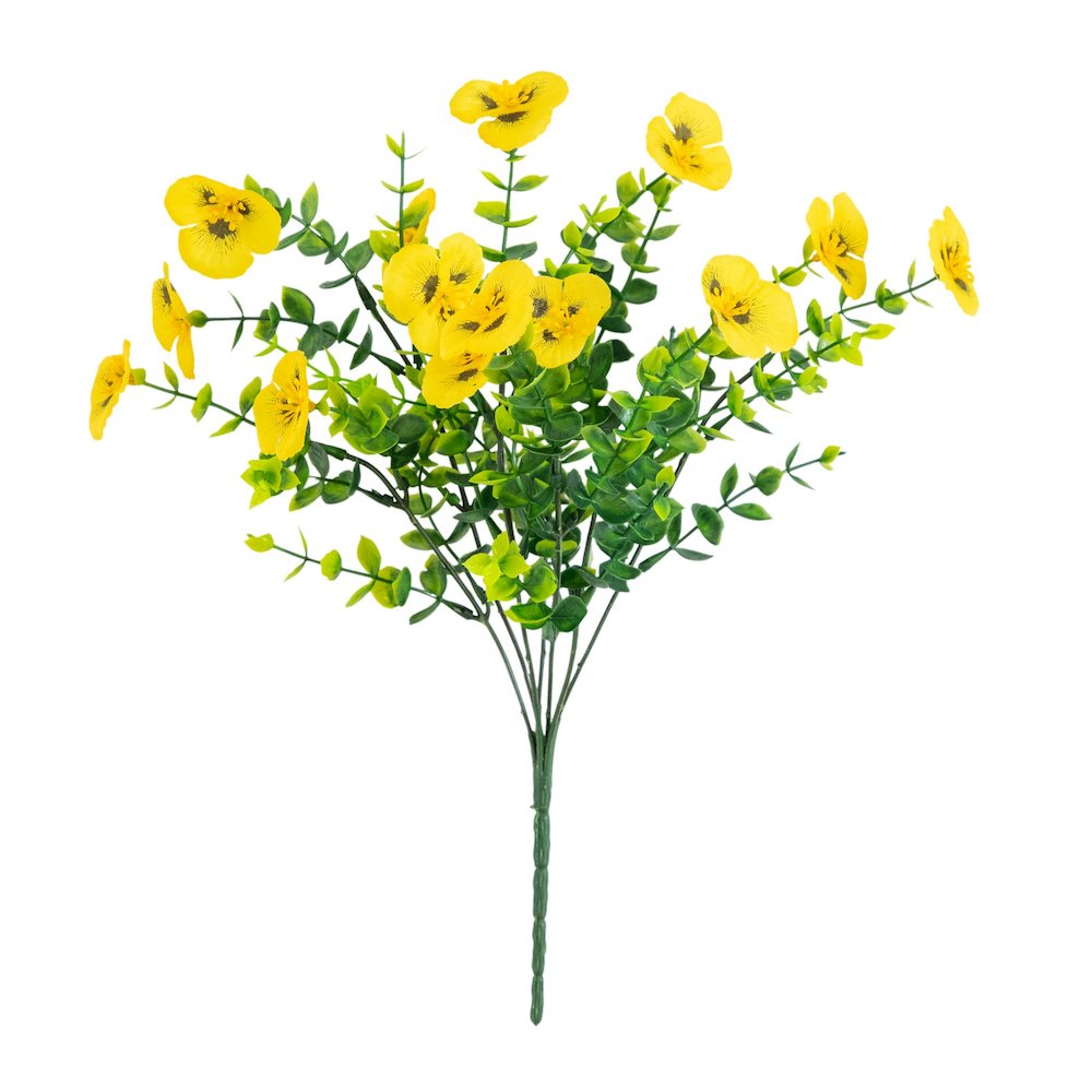 13in. UV Resistant Artificial Pansy Bush (Indoor/Outdoor) - Set of 12. Picture 5