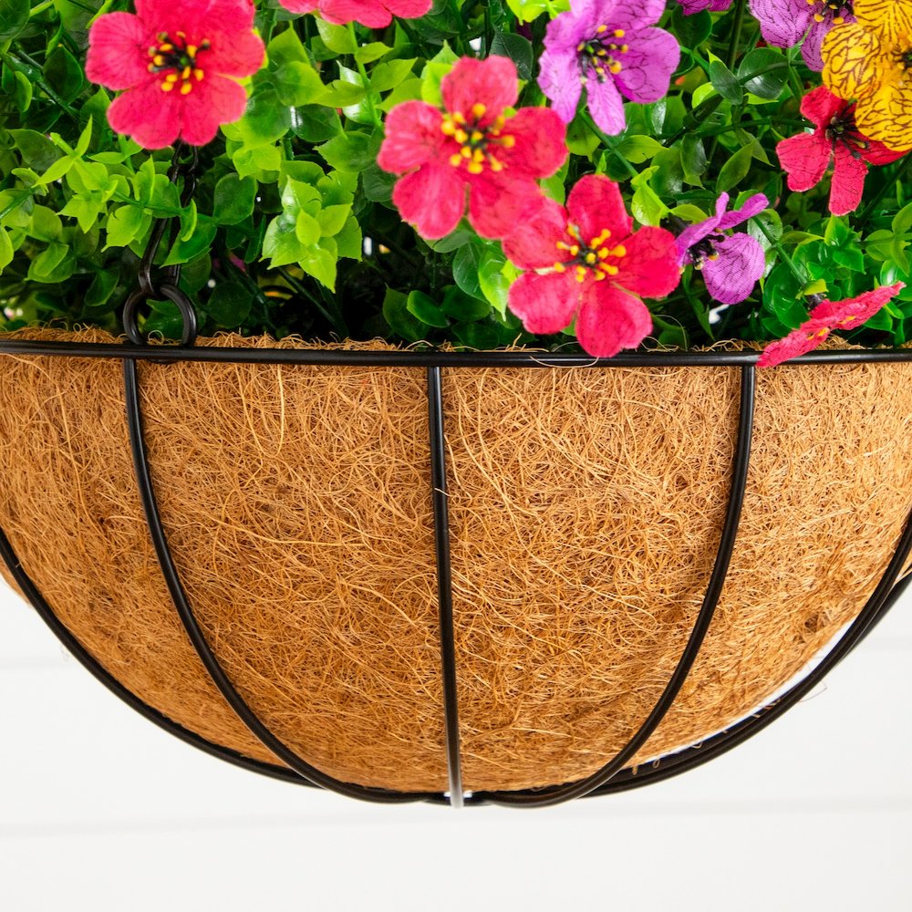 24in. UV Resistant Artificial Daisy Hanging Basket DIY Kit (Indoor/Outdoor). Picture 7