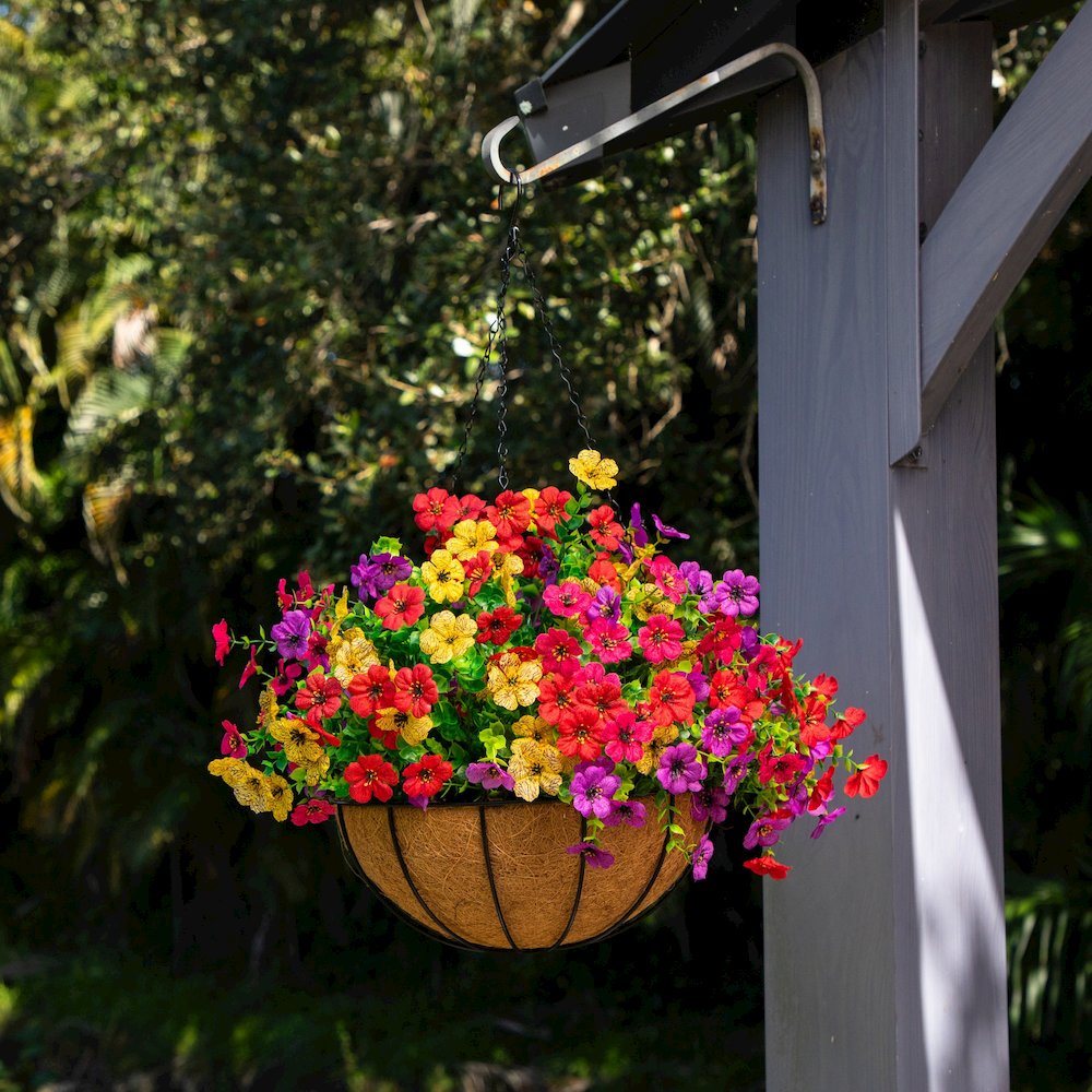 24in. UV Resistant Artificial Daisy Hanging Basket DIY Kit (Indoor/Outdoor). Picture 8