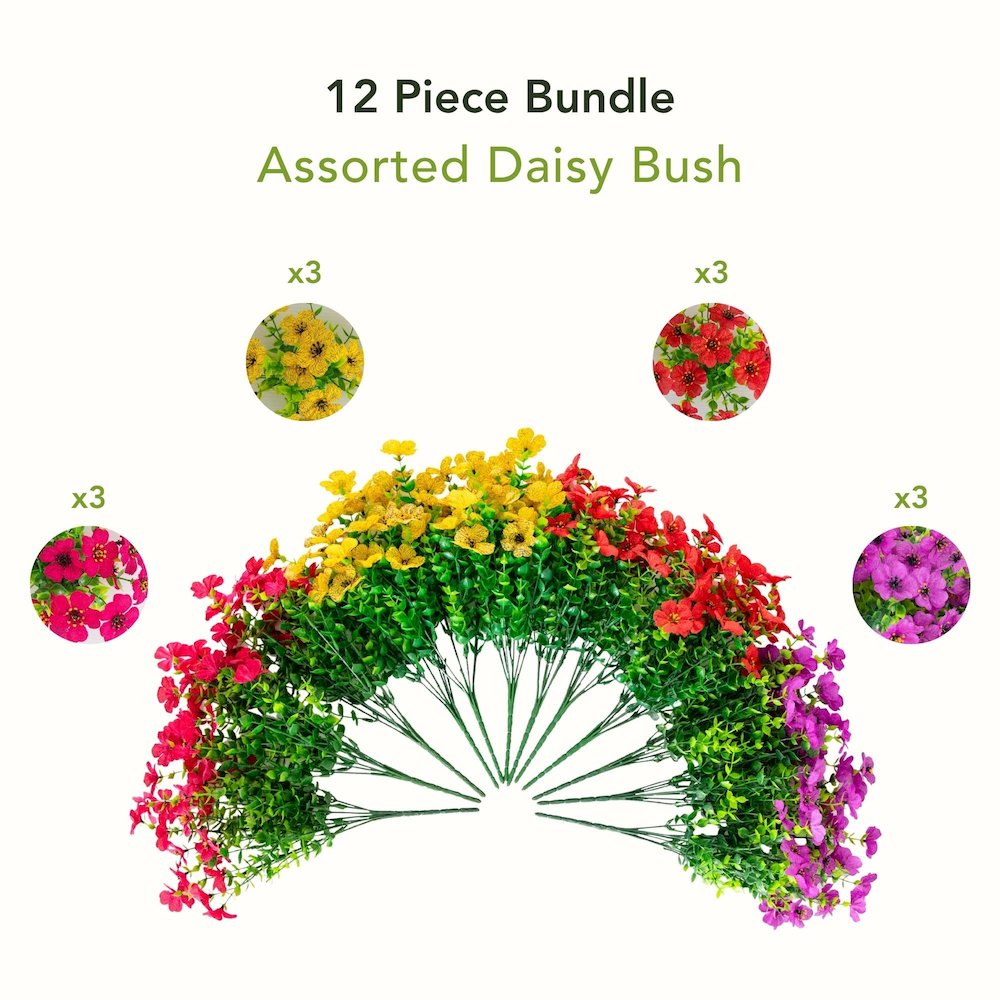 24in. UV Resistant Artificial Daisy Hanging Basket DIY Kit (Indoor/Outdoor). Picture 9