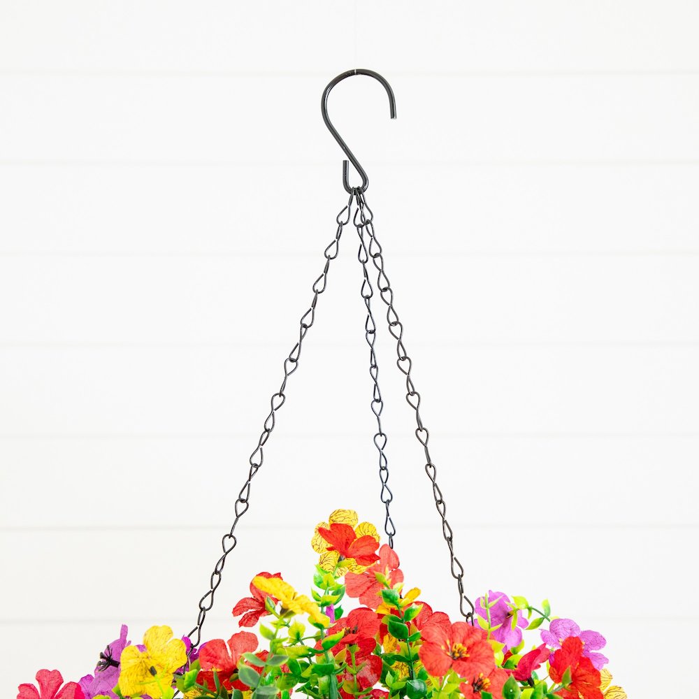 24in. UV Resistant Artificial Daisy Hanging Basket DIY Kit (Indoor/Outdoor). Picture 5