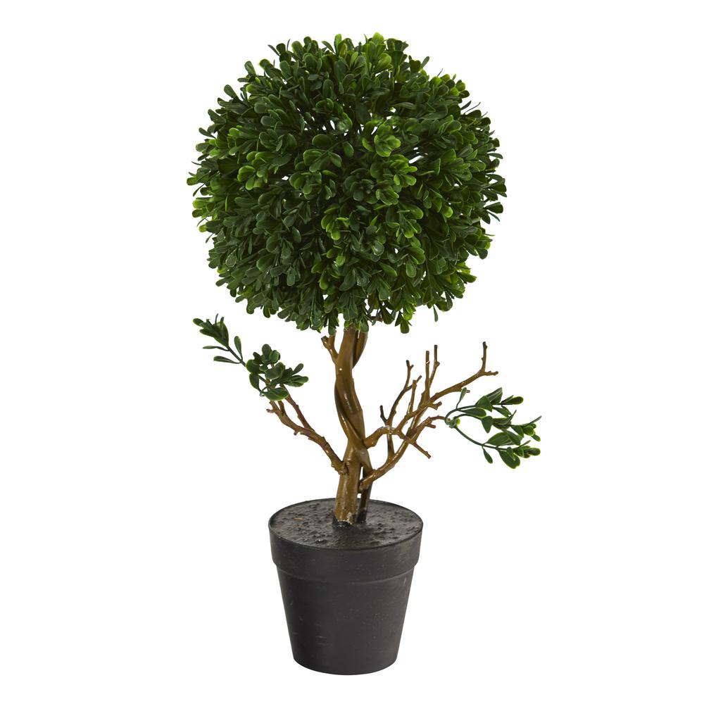 15in. Boxwood Topiary Artificial Tree UV Resistant (Indoor/Outdoor). Picture 1