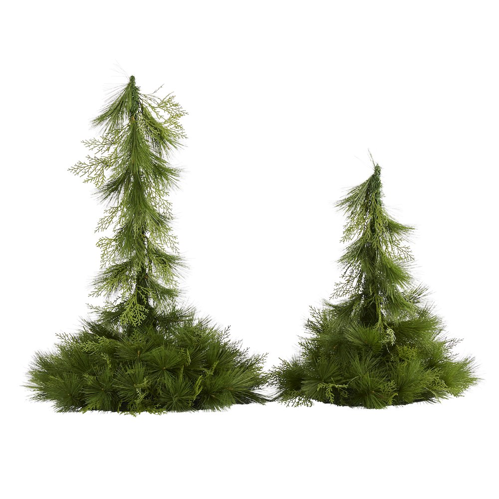 24in. and 36in. Table Top/Hanging Artificial Christmas Decor (Set of 2). Picture 1