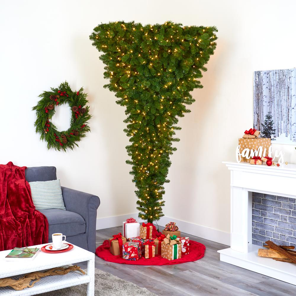Sun Valley Spruce Upside Down Artificial Christmas Tree. Picture 9