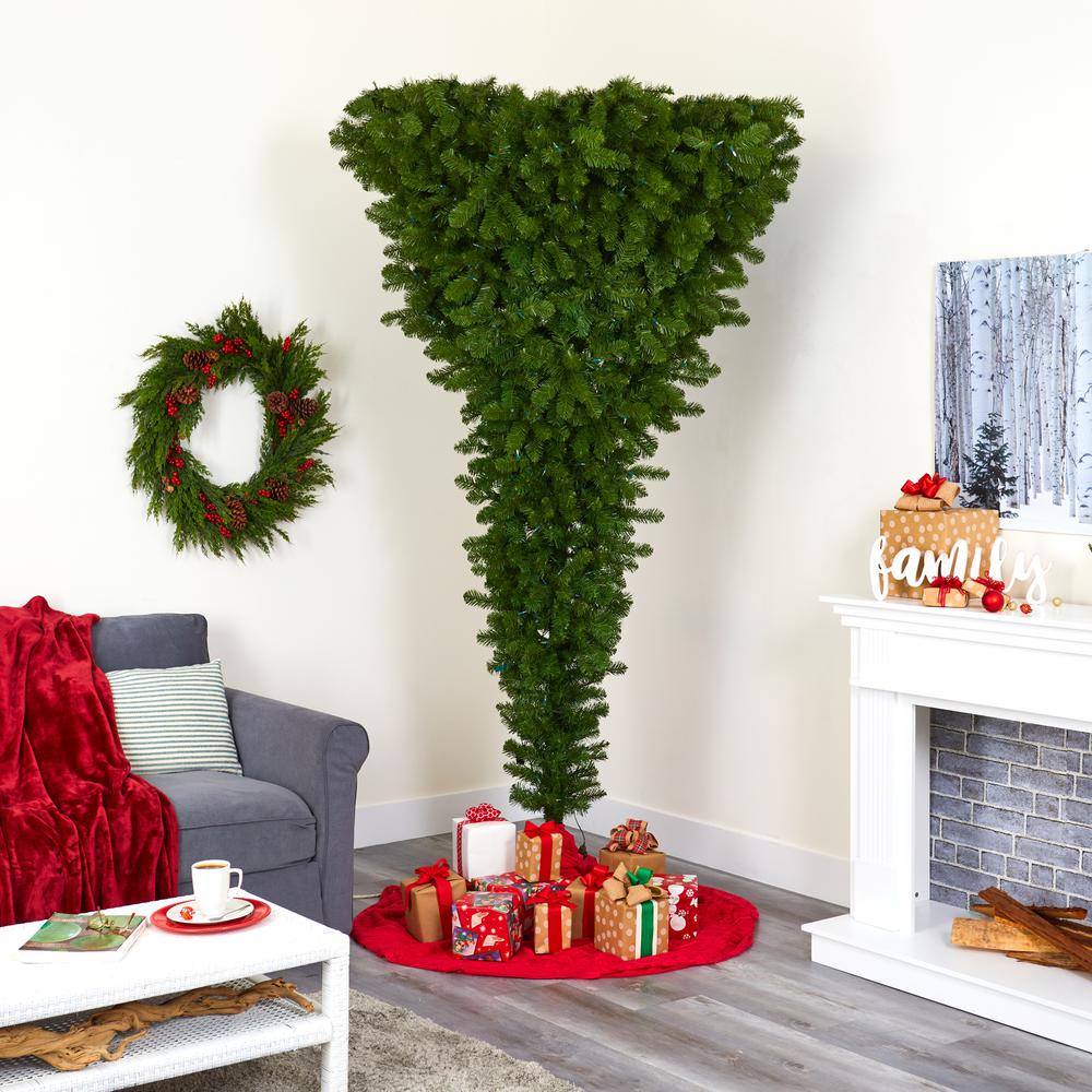 Sun Valley Spruce Upside Down Artificial Christmas Tree. Picture 10