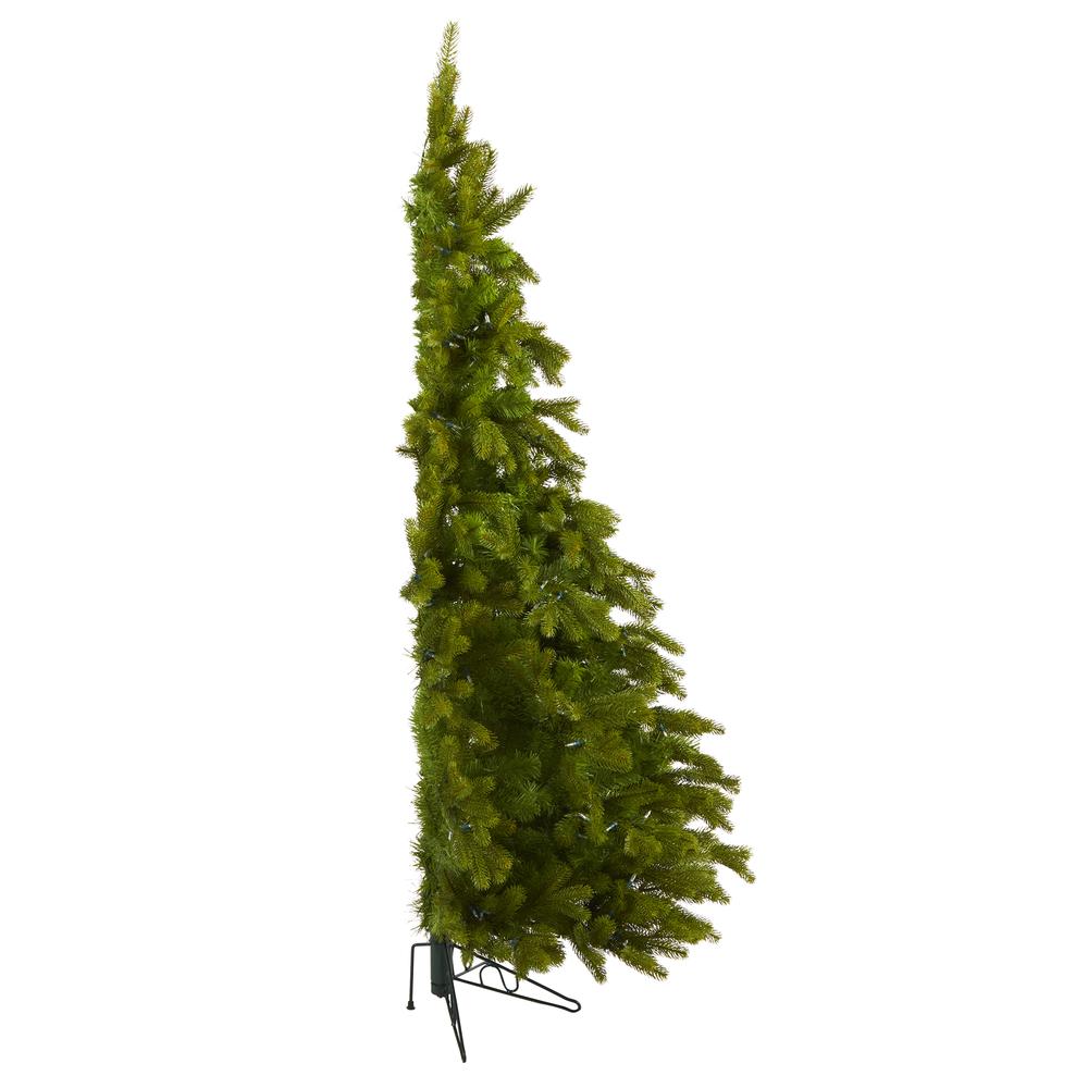 6ft. Cambridge Spruce Flat Back Artificial Christmas Tree with 350 Warm White (Multifunction) LED Lights and 642 Bendable Branches. Picture 2