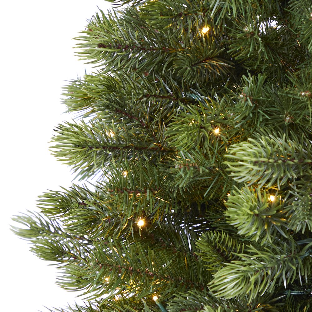 6.5ft. Slim Colorado Mountain Spruce Christmas Tree with 450 Warm LED Lights. Picture 3