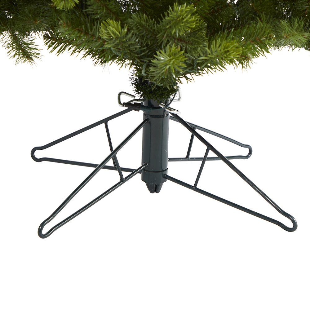6.5ft. Slim Colorado Mountain Spruce Christmas Tree with 450 Warm LED Lights. Picture 4