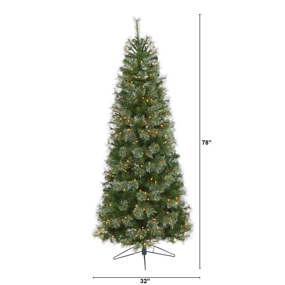 6.5ft. Cashmere Slim Artificial Christmas Tree with 350 Warm White Lights and 660 Bendable Branches. Picture 2