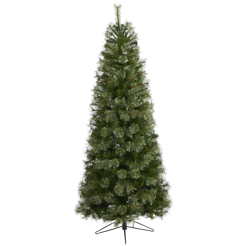 6.5ft. Cashmere Slim Artificial Christmas Tree with 350 Warm White Lights and 660 Bendable Branches. Picture 1