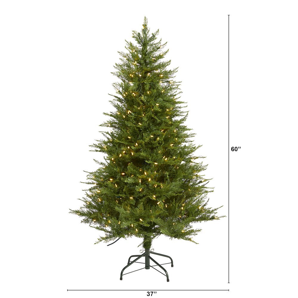 5ft. Wisconsin Fir Artificial Christmas Tree with 250 Warm White LED Lights. Picture 2