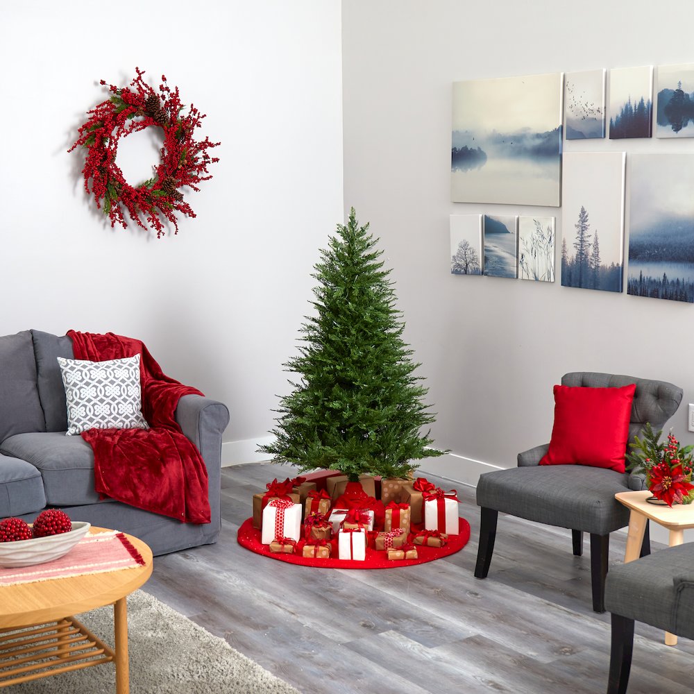 5ft. Wisconsin Fir Artificial Christmas Tree with 250 Warm White LED Lights. Picture 7