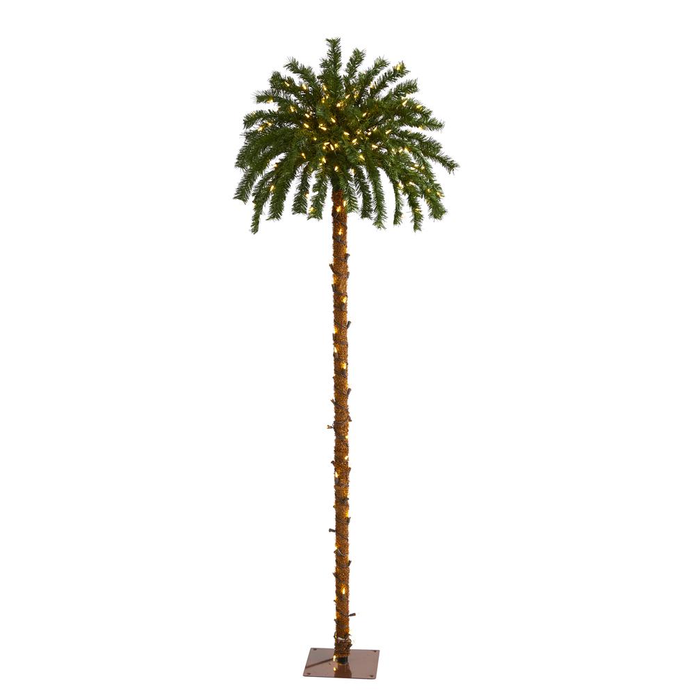 6ft. Christmas Palm Artificial Tree with 200 Warm White LED Lights. Picture 1
