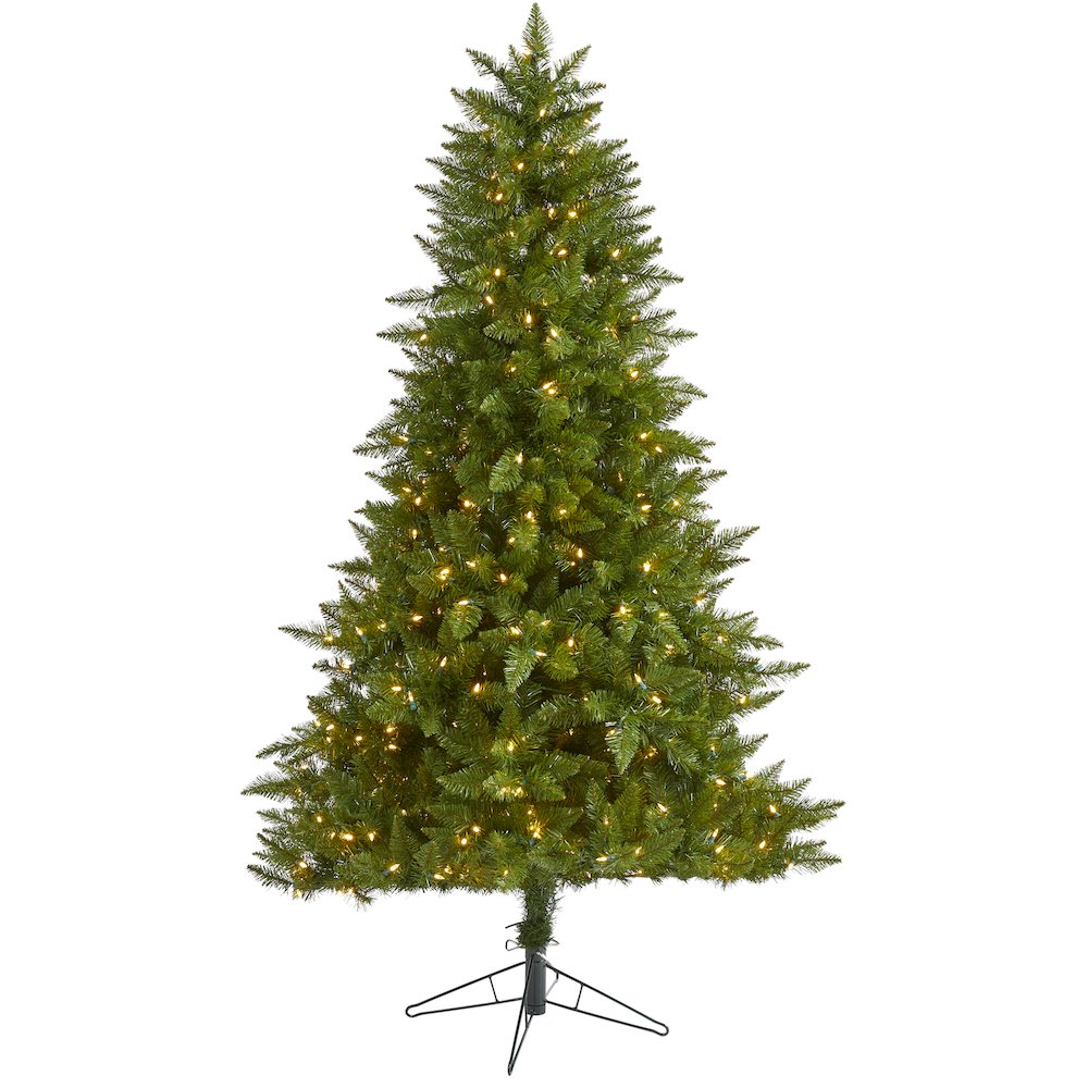 6.5ft. Vermont Spruce Artificial Christmas Tree with 450 Warm White LED Lights. Picture 1