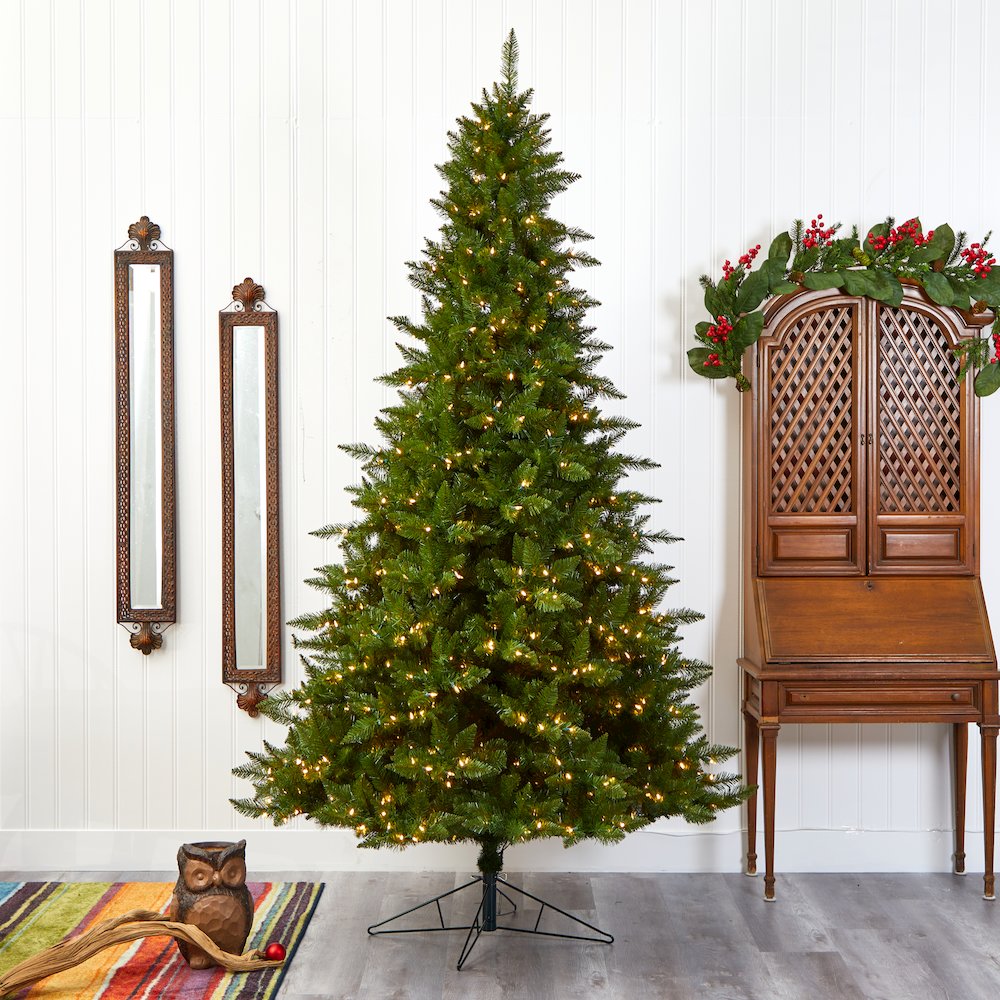 9ft. Vermont Spruce Artificial Christmas Tree with 850 Warm White LED Lights. Picture 7