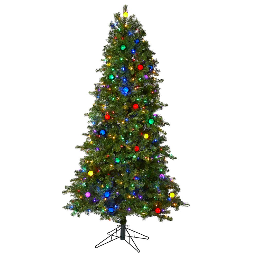 6.5ft. Montana Mountain Fir Christmas Tree with 450 Multi Color LED Lights. Picture 1