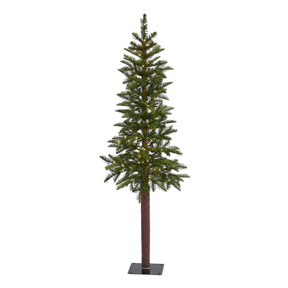 5ft. Alaskan Alpine Artificial Christmas Tree with 100 Clear Microdot LED Lights. Picture 1