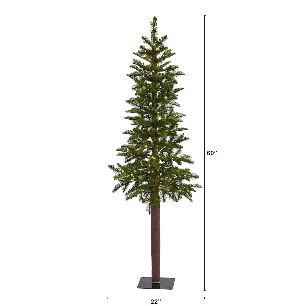 5ft. Alaskan Alpine Artificial Christmas Tree with 100 Clear Microdot LED Lights. Picture 2