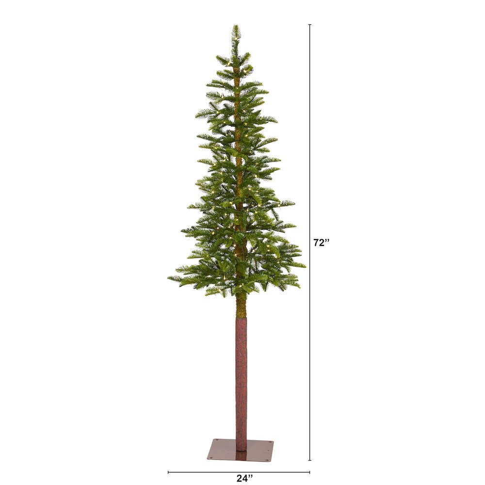 6ft. Alaskan Alpine Artificial Christmas Tree with 100 Clear Microdot LED Lights. Picture 2