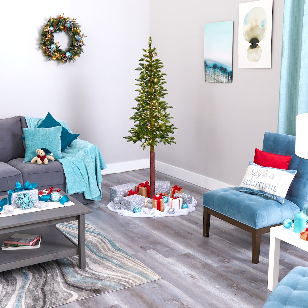 6ft. Alaskan Alpine Artificial Christmas Tree with 100 Clear Microdot LED Lights. Picture 7