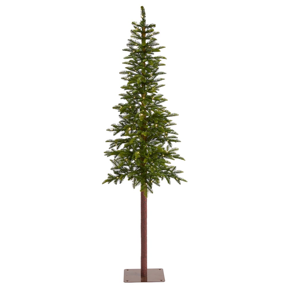 7ft. Alaskan Alpine Artificial Christmas Tree with 150 Clear Microdot LED Lights. Picture 1