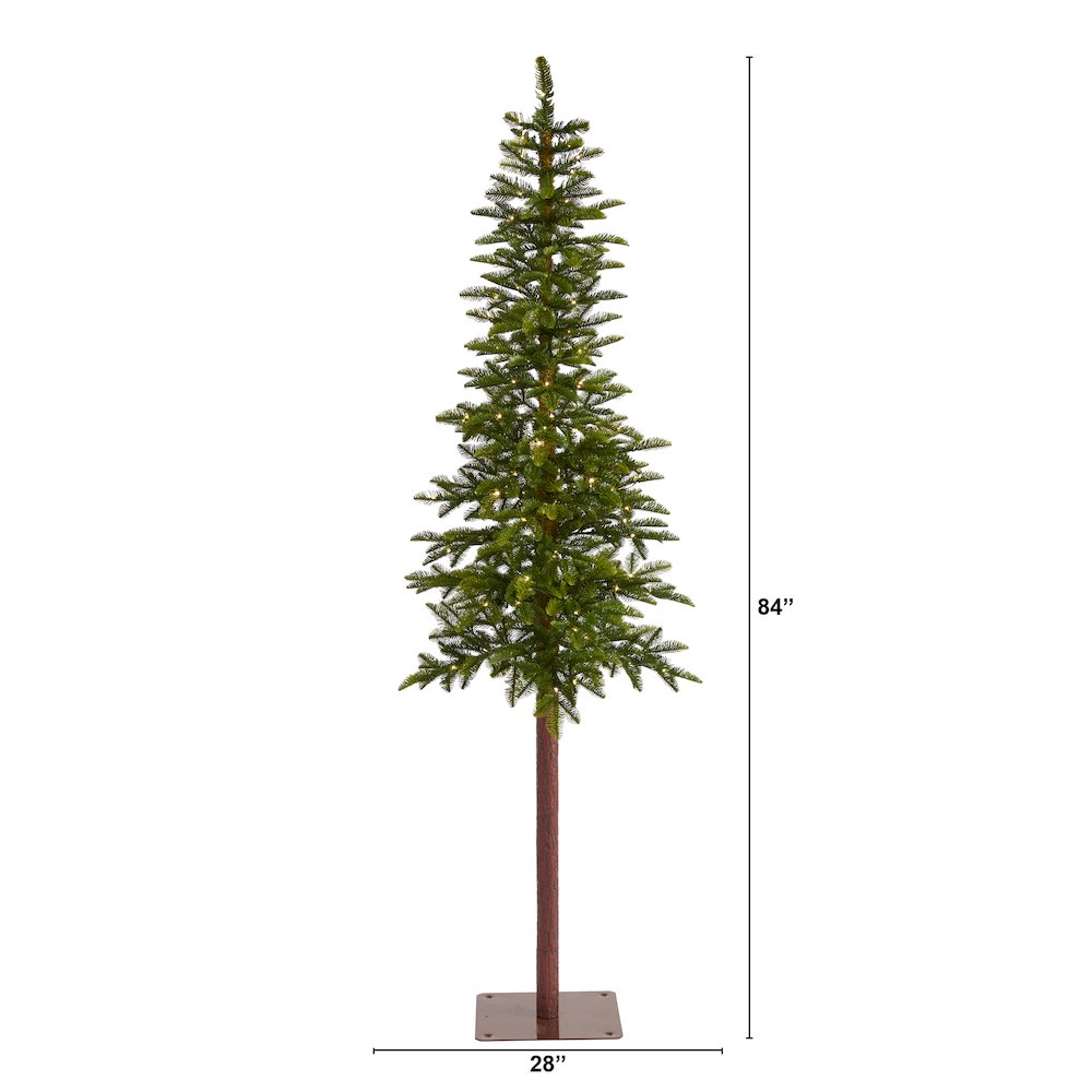 7ft. Alaskan Alpine Artificial Christmas Tree with 150 Clear Microdot LED Lights. Picture 2