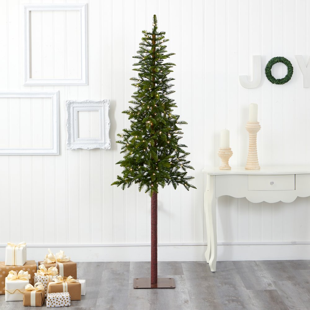 7ft. Alaskan Alpine Artificial Christmas Tree with 150 Clear Microdot LED Lights. Picture 6