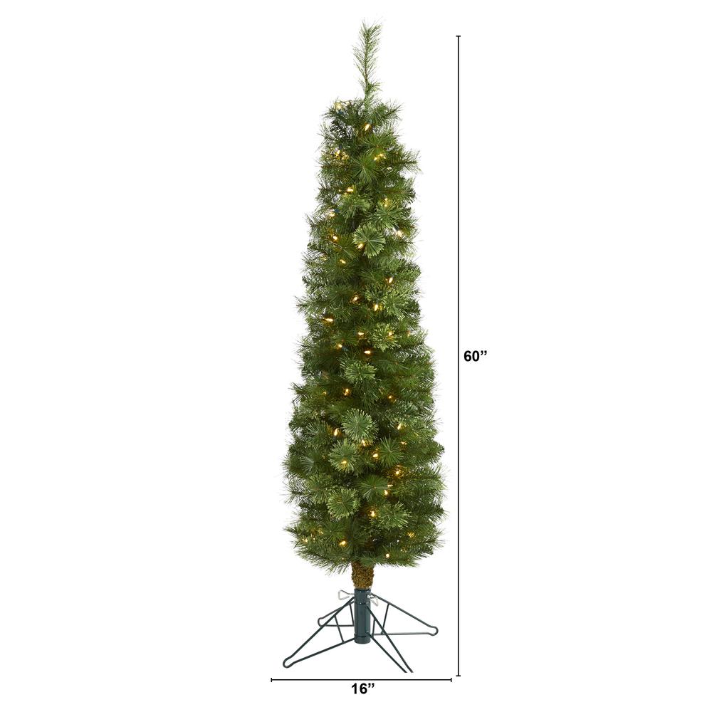 5ft. Green Pencil Artificial Christmas Tree. Picture 2