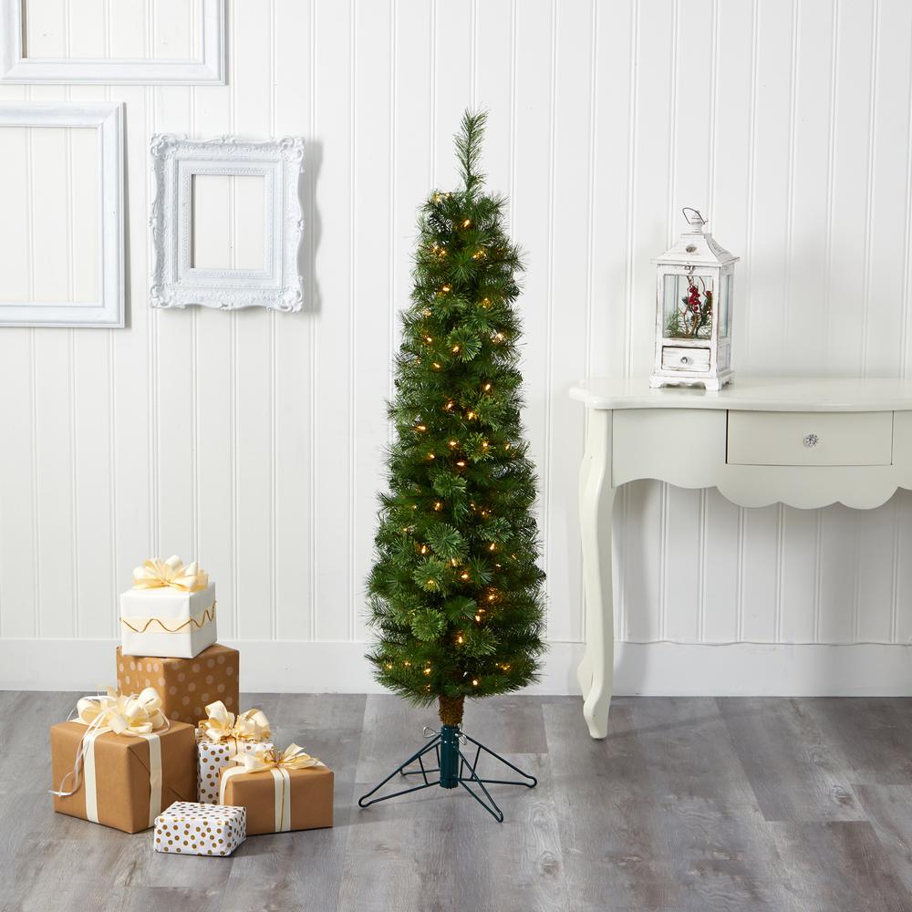 5ft. Green Pencil Artificial Christmas Tree. Picture 6