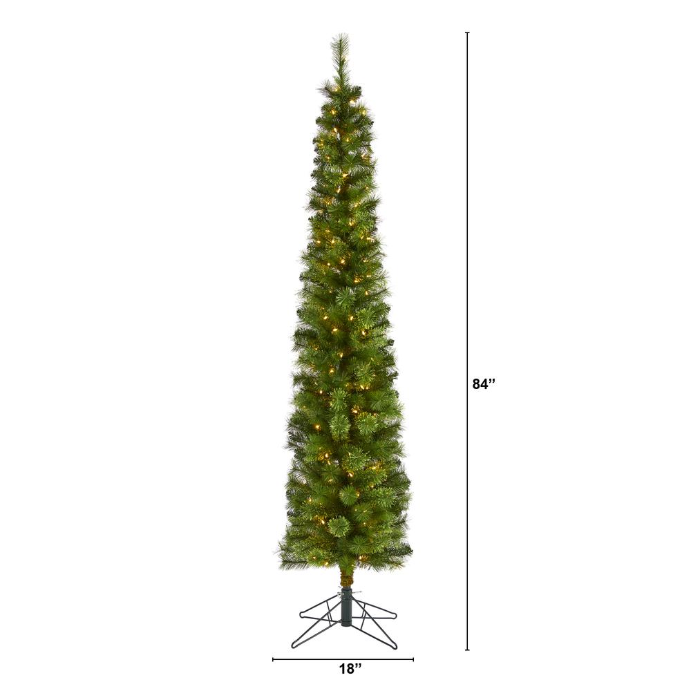 7ft. Green Pencil Artificial Christmas Tree. Picture 2