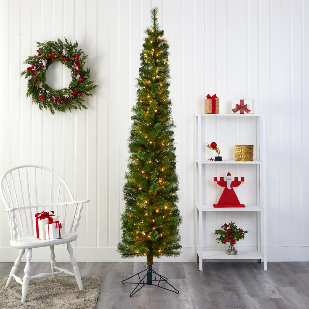7ft. Green Pencil Artificial Christmas Tree. Picture 5