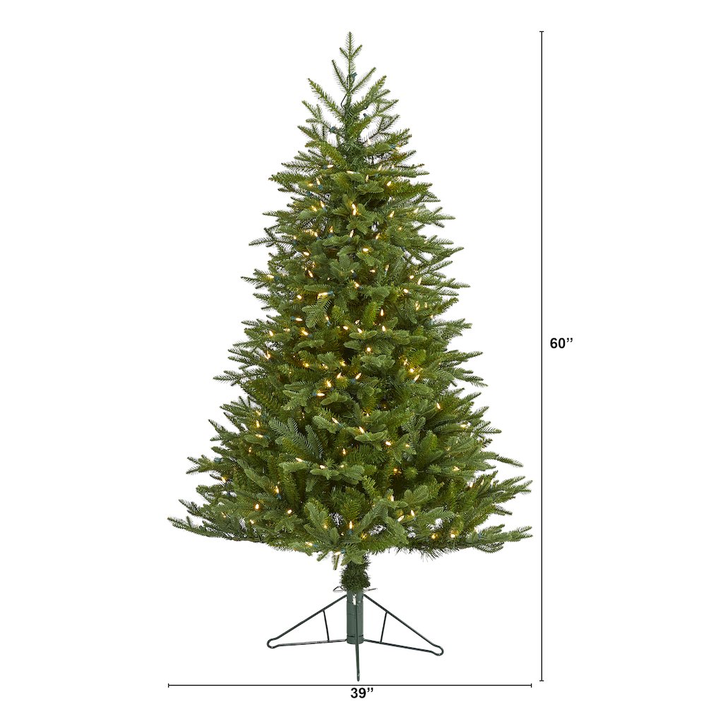 5ft. Cambridge Fir Artificial Christmas Tree with 300 Clear Warm LED Lights. Picture 2