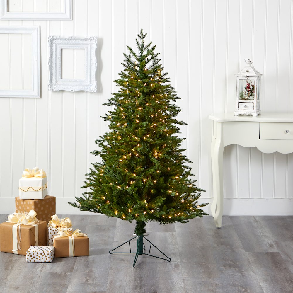 5ft. Cambridge Fir Artificial Christmas Tree with 300 Clear Warm LED Lights. Picture 6