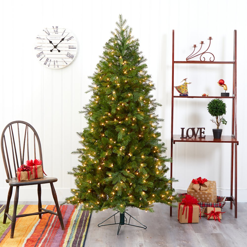 6ft. Vienna Fir Artificial Christmas Tree with 400 Warm White Lights. Picture 6