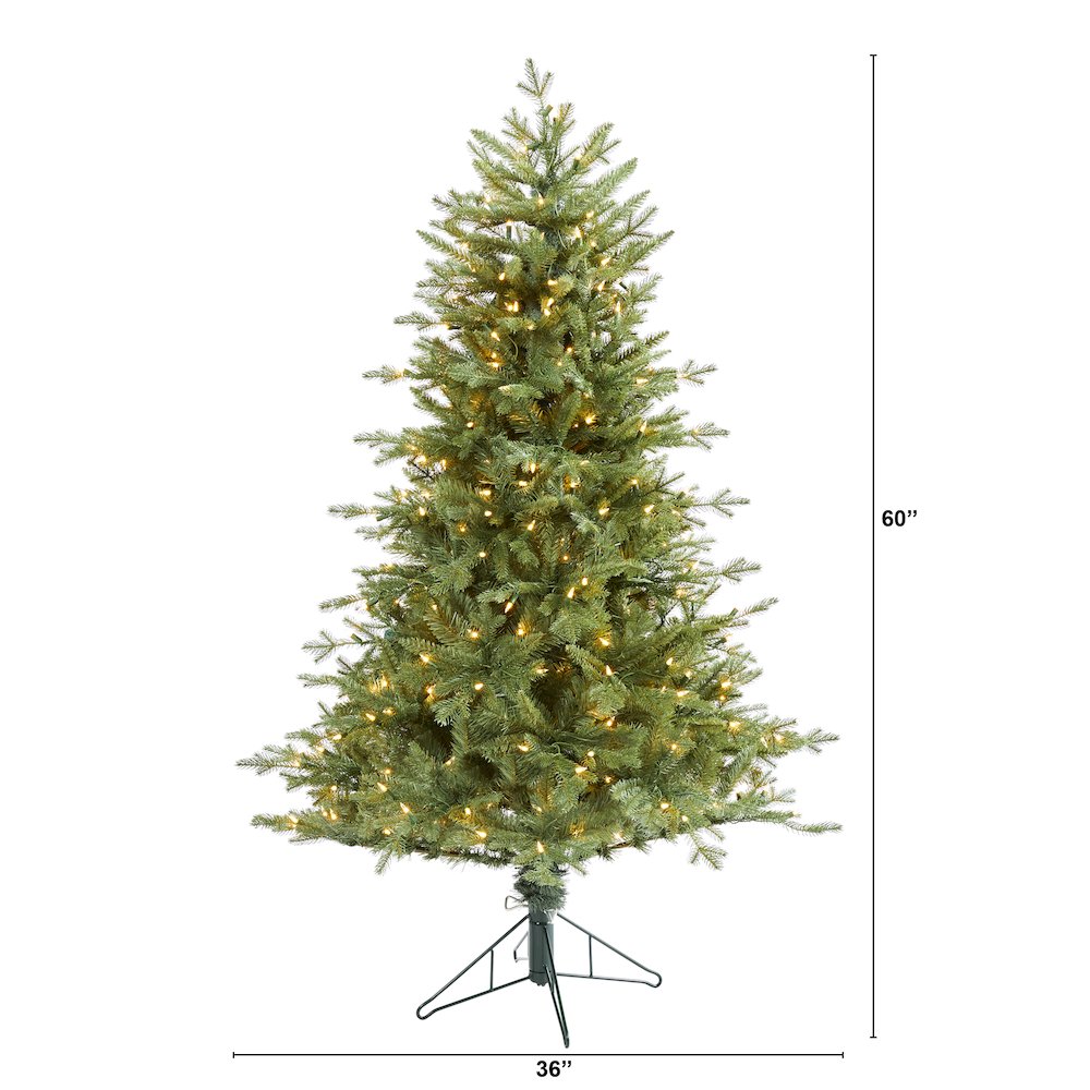 5ft. New Hampshire Spruce Artificial Christmas Tree with 300 Warm White Lights. Picture 2