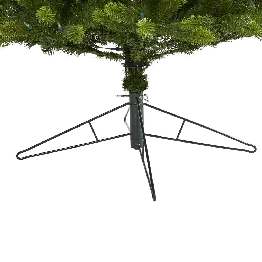 8ft. Slim Virginia Spruce Artificial Christmas Tree with LED Lights. Picture 6