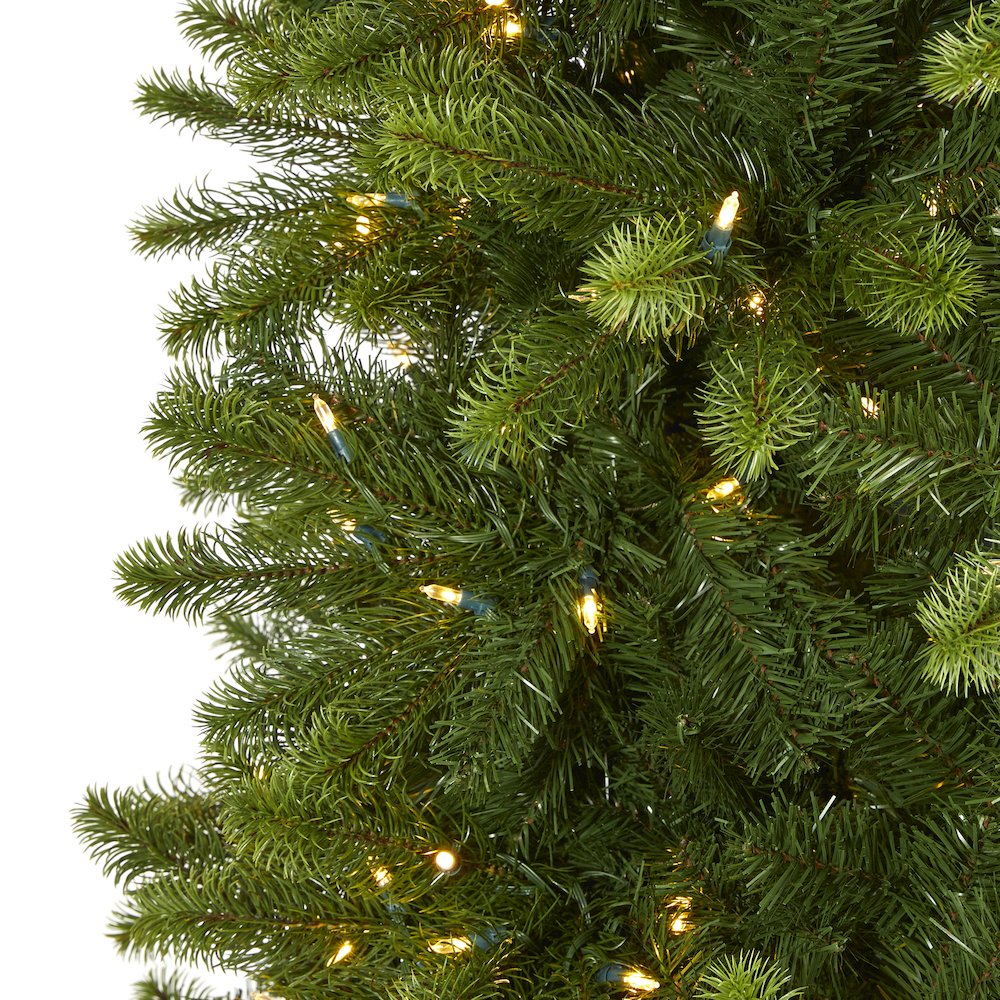 9ft. Slim Virginia Spruce Artificial Christmas Tree with 750 Warm LED Lights. Picture 3
