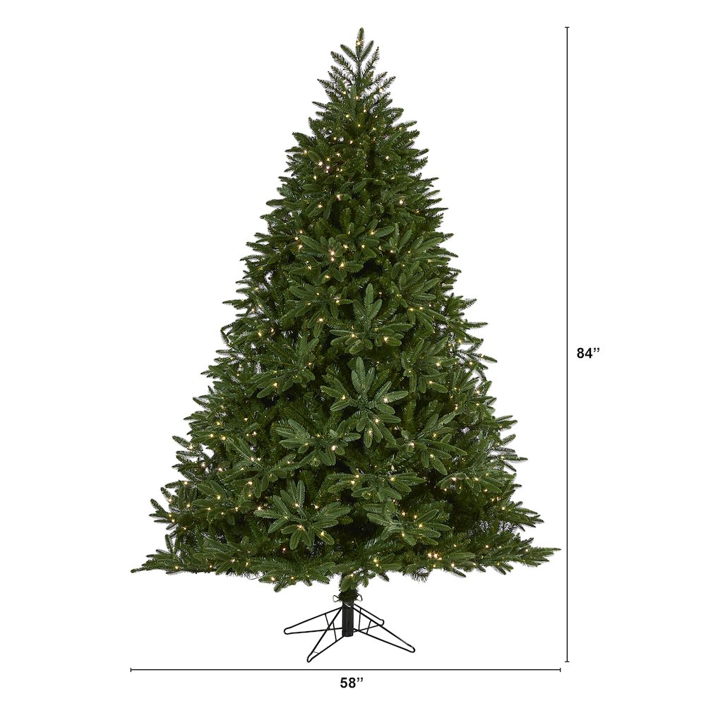7ft. Oregon Spruce Artificial Christmas Tree with 850 Warm White LED Lights. Picture 2
