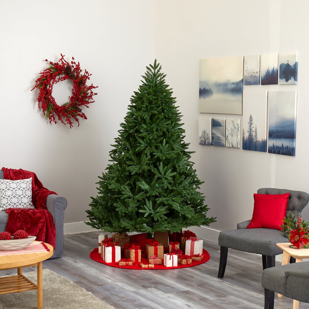 7ft. Oregon Spruce Artificial Christmas Tree with 850 Warm White LED Lights. Picture 8