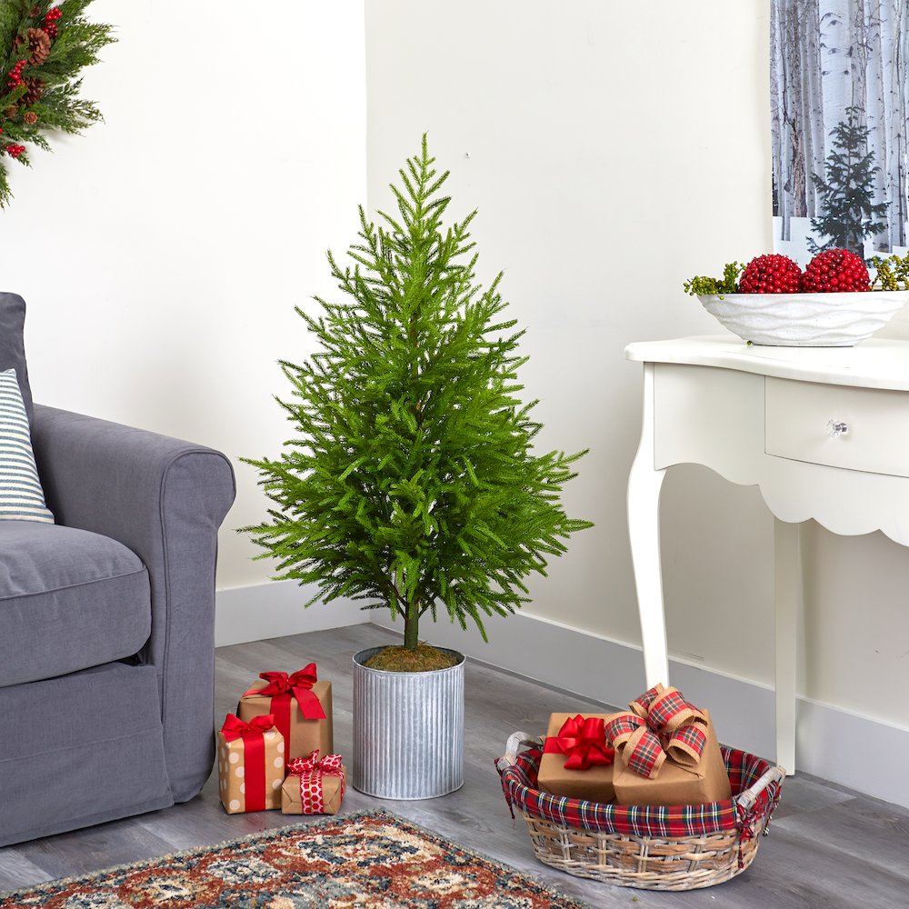 49in. Norfolk Island Pine Natural Look Artificial Tree. Picture 4