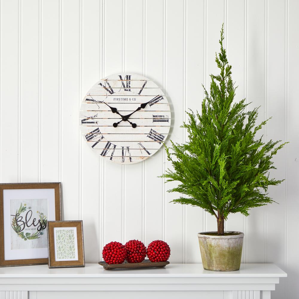 3.5ft. Cedar Pine Natural Look Artificial Tree in Decorative Planter. Picture 3