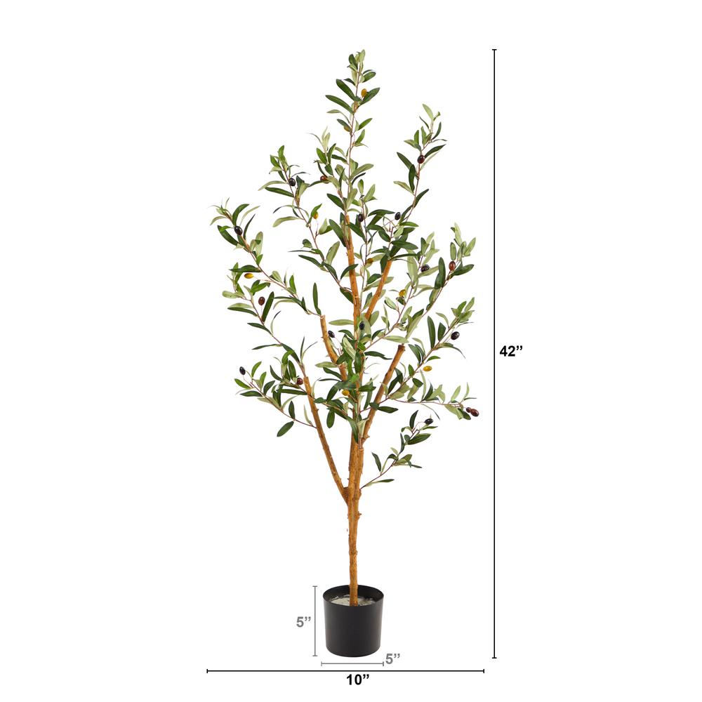 3.5ft. Olive Artificial Tree - Green. Picture 2