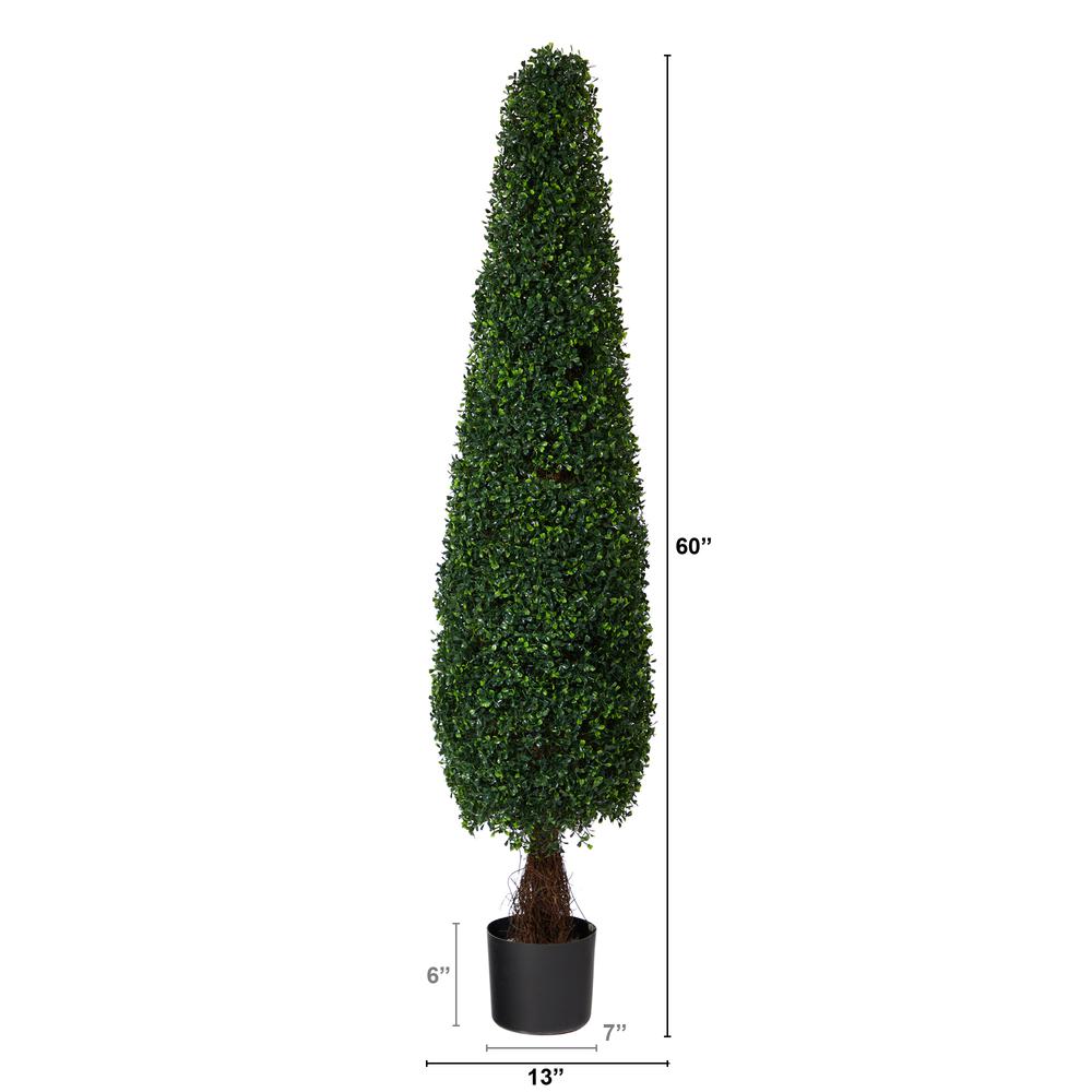 5ft. Boxwood Topiary Artificial Tree UV Resistant (Indoor/Outdoor). Picture 3